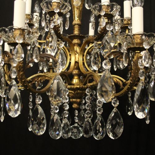 FRENCH GILDED BRONZE 16 LIGHT ANTIQUE CHANDELIER - ADDITIONAL PHOTO 6