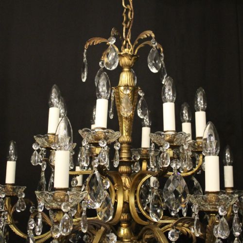 FRENCH GILDED BRONZE 16 LIGHT ANTIQUE CHANDELIER - ADDITIONAL PHOTO 7