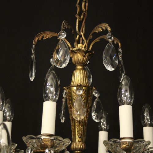 FRENCH GILDED BRONZE 16 LIGHT ANTIQUE CHANDELIER - ADDITIONAL PHOTO 8