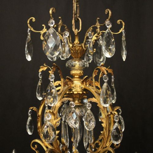 FRENCH GILDED BRONZE CRYSTAL 21 LIGHT TIERED CRYSTAL CHANDELIER - ADDITIONAL PHOTO 8