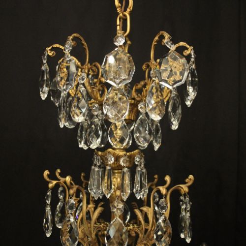 FRENCH GILDED BRONZE CRYSTAL 20 LIGHT ANTIQUE CHANDELIER - ADDITIONAL PHOTO 9