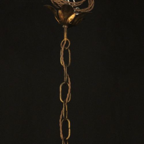 FRENCH GILDED BRASS CRYSTAL 8 LIGHT ANTIQUE CHANDELIER - ADDITIONAL PHOTO 9