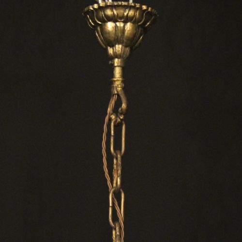 FRENCH GILDED CRYSTAL 12 LIGHT TIERED ANTIQUE CHANDELIER - ADDITIONAL PHOTO 9