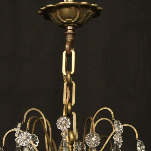 FRENCH GILDED CRYSTAL 8 LIGHT ANTIQUE CHANDELIER - ADDITIONAL PHOTO 9