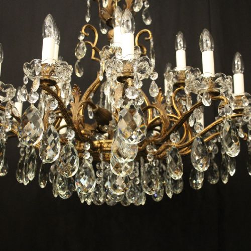 FRENCH GILDED CRYSTAL 25 LIGHT ANTIQUE CHANDELIER - ADDITIONAL PHOTO 6