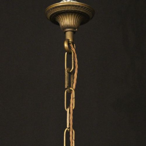 FRENCH PRETTY GILDED CRYSTAL 5 LIGHT CHANDELIER - ADDITIONAL PHOTO 9