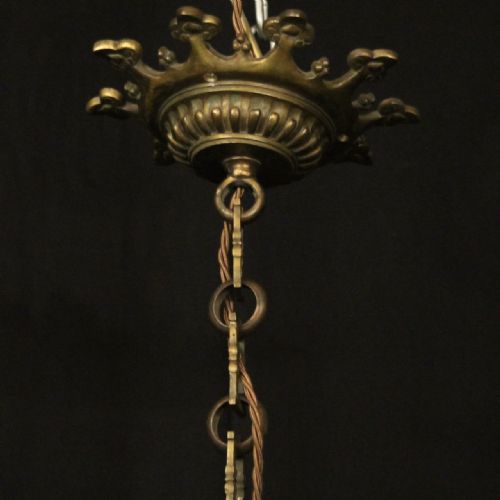 FRENCH LATE 19TH CENTURY PAIR GILDED BRONZE 4 LIGHT CHANDELIERS - ADDITIONAL PHOTO 9