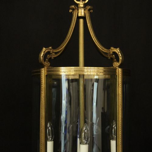 FRENCH GILDED BRONZE ANTIQUE HALL LANTERN - ADDITIONAL PHOTO 1