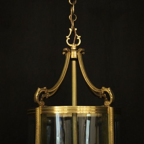 FRENCH GILDED BRONZE ANTIQUE HALL LANTERN - ADDITIONAL PHOTO 2