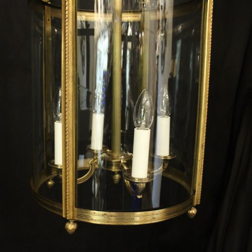 FRENCH GILDED BRONZE ANTIQUE HALL LANTERN - ADDITIONAL PHOTO 5