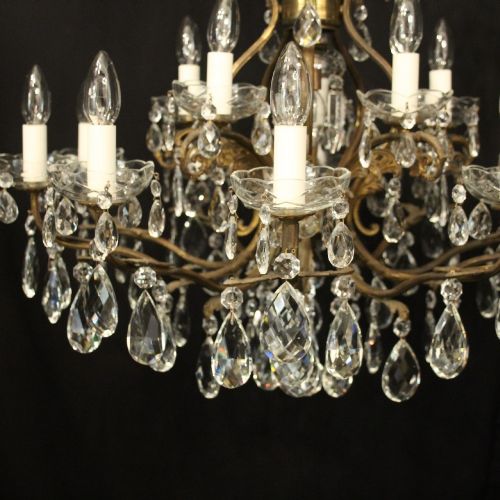 FRENCH GILDED 16 LIGHT ANTIQUE CHANDELIER - ADDITIONAL PHOTO 2