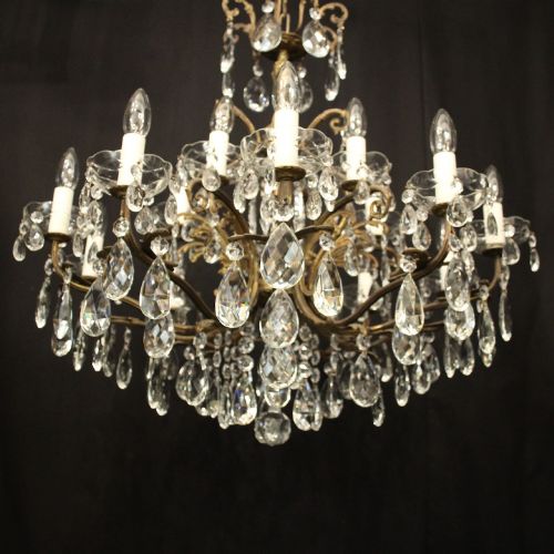 FRENCH GILDED 16 LIGHT ANTIQUE CHANDELIER - ADDITIONAL PHOTO 4