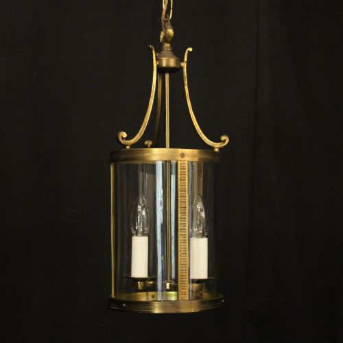 french gilded convex hall antique lantern - CATEGORY: ANTIQUE LIGHTING - DATED 1920