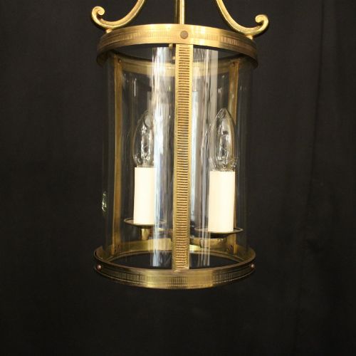 FRENCH GILDED CONVEX HALL ANTIQUE LANTERN - ADDITIONAL PHOTO 2