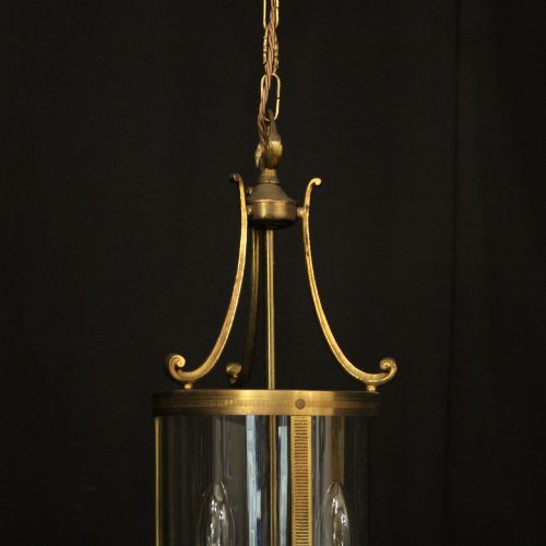 FRENCH GILDED CONVEX HALL ANTIQUE LANTERN - ADDITIONAL PHOTO 5