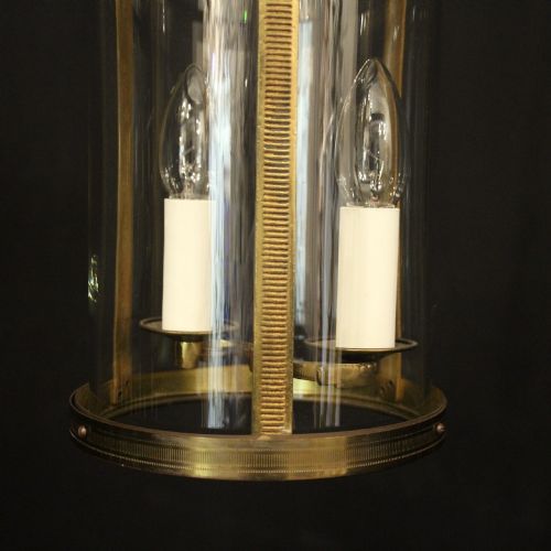 FRENCH GILDED CONVEX HALL ANTIQUE LANTERN - ADDITIONAL PHOTO 8