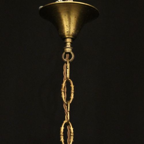 FRENCH GILDED CONVEX HALL ANTIQUE LANTERN - ADDITIONAL PHOTO 9