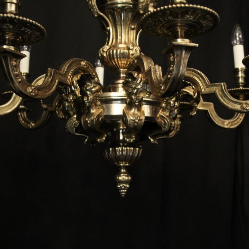 FRENCH GILDED BRONZE 8 LIGHT CHANDELIER - ADDITIONAL PHOTO 8