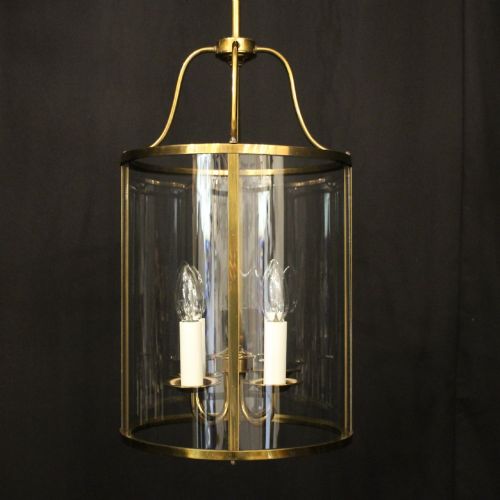 ENGLISH CONVEX GILDED FOUR LIGHT HALL LANTERN - ADDITIONAL PHOTO 1