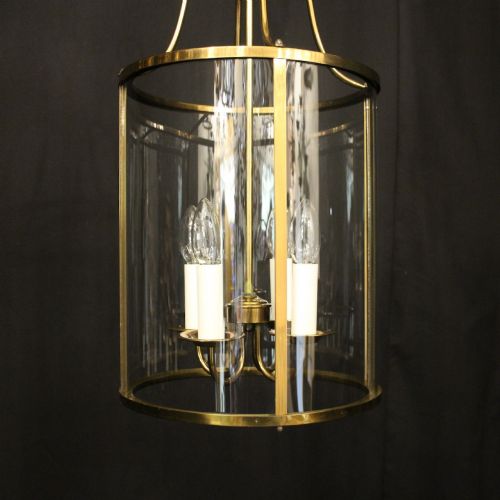 ENGLISH CONVEX GILDED FOUR LIGHT HALL LANTERN - ADDITIONAL PHOTO 2