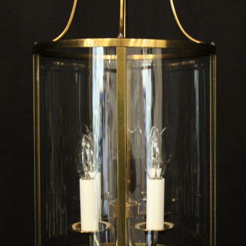 ENGLISH CONVEX GILDED FOUR LIGHT HALL LANTERN - ADDITIONAL PHOTO 7
