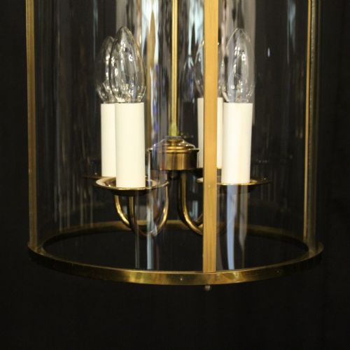 ENGLISH CONVEX GILDED FOUR LIGHT HALL LANTERN - ADDITIONAL PHOTO 8