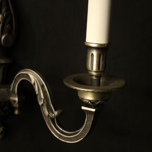 FRENCH SET OF 6 SILVER GILDED WALL LIGHTS - ADDITIONAL PHOTO 5