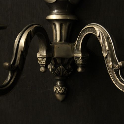 FRENCH SET OF 6 SILVER GILDED WALL LIGHTS - ADDITIONAL PHOTO 7