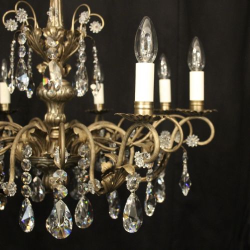 ITALIAN SILVER CRYSTAL GENOA 8 LIGHT CHANDELIER - ADDITIONAL PHOTO 3