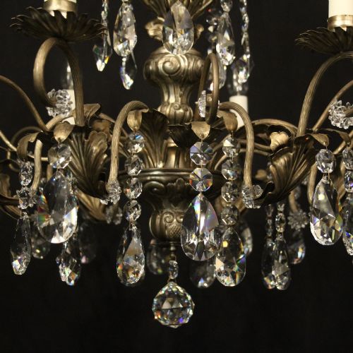 ITALIAN SILVER CRYSTAL GENOA 8 LIGHT CHANDELIER - ADDITIONAL PHOTO 4