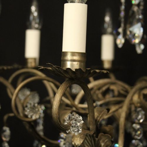 ITALIAN SILVER CRYSTAL GENOA 8 LIGHT CHANDELIER - ADDITIONAL PHOTO 6
