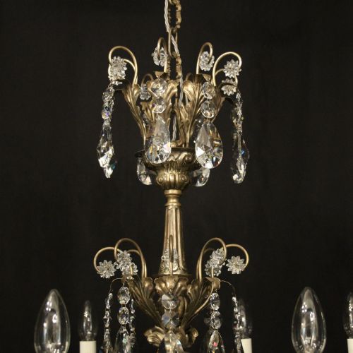 ITALIAN SILVER CRYSTAL GENOA 8 LIGHT CHANDELIER - ADDITIONAL PHOTO 7