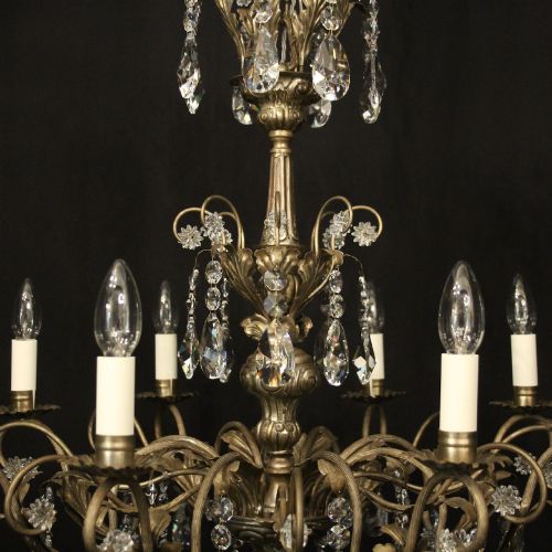 ITALIAN SILVER CRYSTAL GENOA 8 LIGHT CHANDELIER - ADDITIONAL PHOTO 8