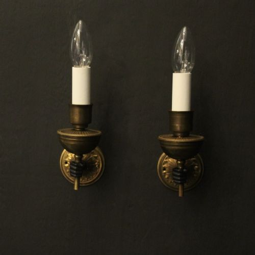 french pair of single arm empire wall lights - CATEGORY: ANTIQUE LIGHTING - DATED 1930