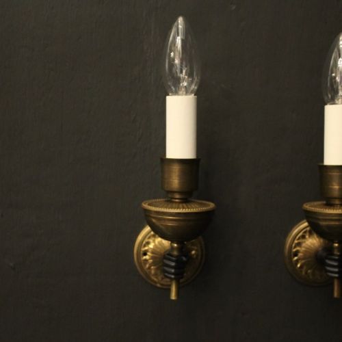 FRENCH PAIR OF SINGLE ARM EMPIRE WALL LIGHTS - ADDITIONAL PHOTO 1