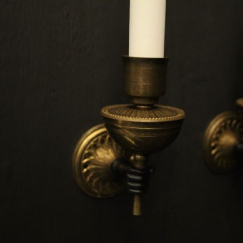 FRENCH PAIR OF SINGLE ARM EMPIRE WALL LIGHTS - ADDITIONAL PHOTO 2