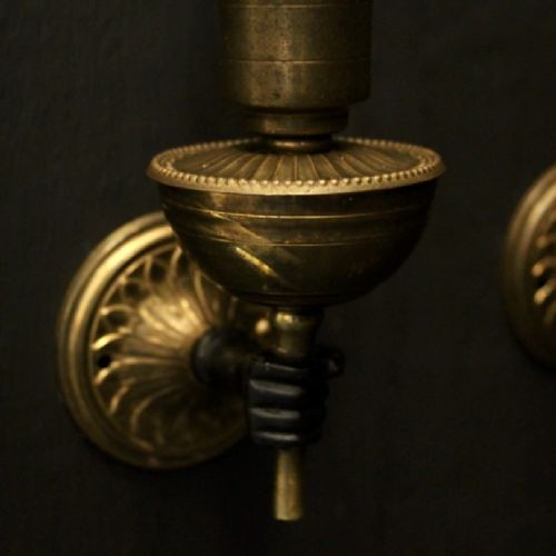 FRENCH PAIR OF SINGLE ARM EMPIRE WALL LIGHTS - ADDITIONAL PHOTO 4