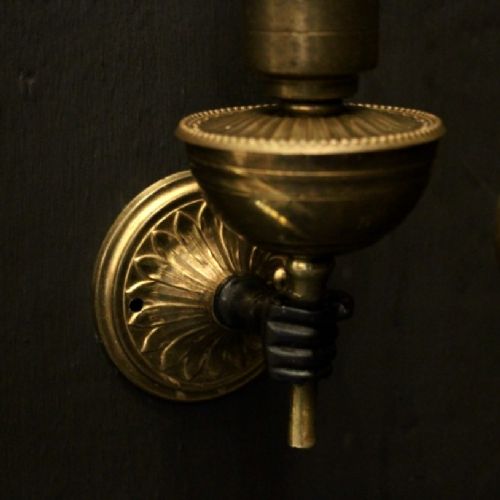 FRENCH PAIR OF SINGLE ARM EMPIRE WALL LIGHTS - ADDITIONAL PHOTO 5