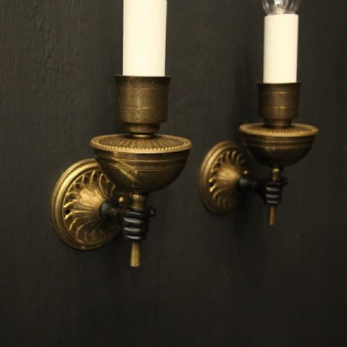 FRENCH PAIR OF SINGLE ARM EMPIRE WALL LIGHTS - ADDITIONAL PHOTO 7