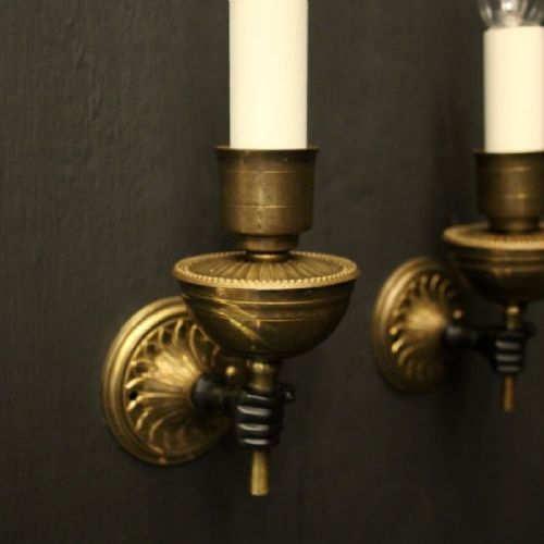 FRENCH PAIR OF SINGLE ARM EMPIRE WALL LIGHTS - ADDITIONAL PHOTO 8