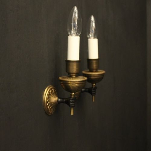 FRENCH PAIR OF SINGLE ARM EMPIRE WALL LIGHTS - ADDITIONAL PHOTO 9