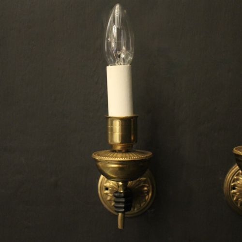 FRENCH PAIR OF SINGLE ARM EMPIRE WALL LIGHTS - ADDITIONAL PHOTO 1