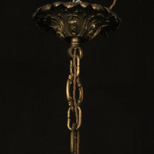FRENCH GILDED BRONZE 8 LIGHT ANTIQUE CHANDELIER - ADDITIONAL PHOTO 9