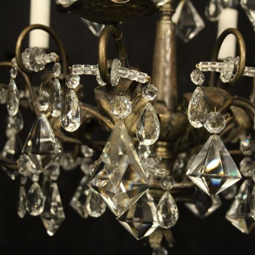 ITALIAN SILVER CRYSTAL GENOA 6 LIGHT CHANDELIER - ADDITIONAL PHOTO 3