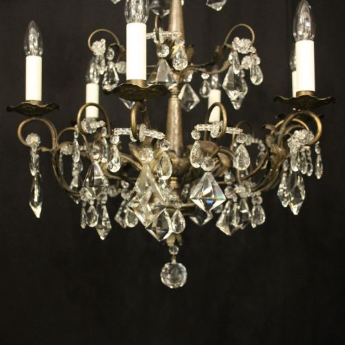 ITALIAN SILVER CRYSTAL GENOA 6 LIGHT CHANDELIER - ADDITIONAL PHOTO 4