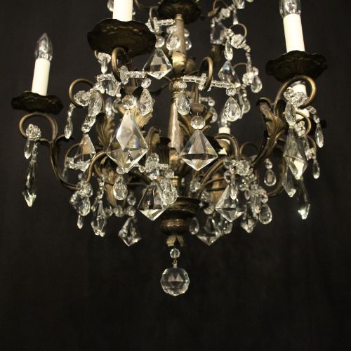 ITALIAN SILVER CRYSTAL GENOA 6 LIGHT CHANDELIER - ADDITIONAL PHOTO 6
