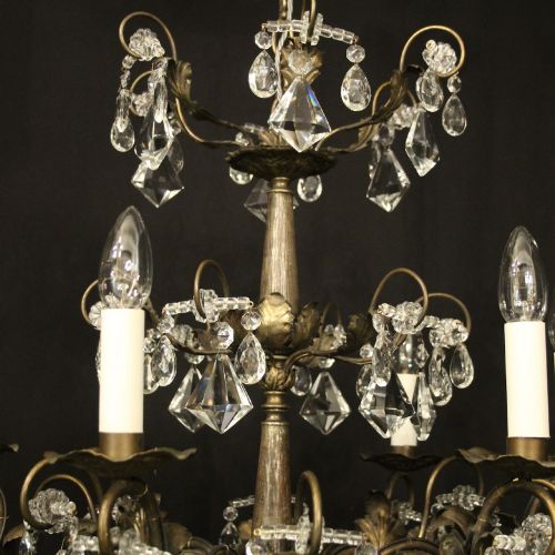 ITALIAN SILVER CRYSTAL GENOA 6 LIGHT CHANDELIER - ADDITIONAL PHOTO 8
