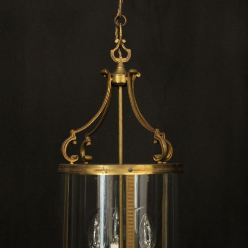 FRENCH GILDED CONVEX HALL ANTIQUE LANTERN - ADDITIONAL PHOTO 3