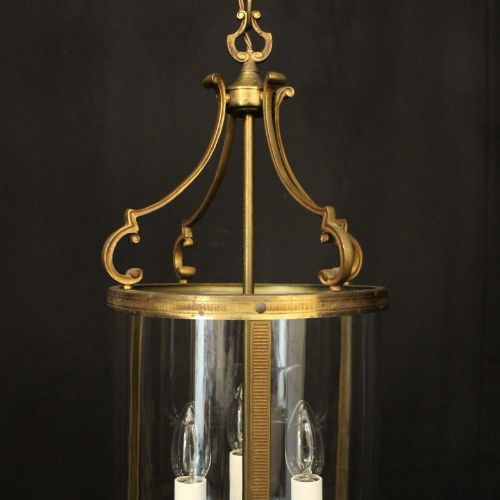 FRENCH GILDED CONVEX HALL ANTIQUE LANTERN - ADDITIONAL PHOTO 4