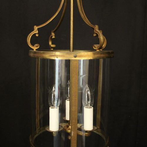 FRENCH GILDED CONVEX HALL ANTIQUE LANTERN - ADDITIONAL PHOTO 5